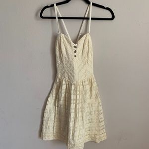 Guess Off-White Sweetheart Lace Dress